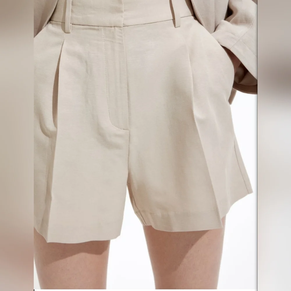 NWT H&M Linen-Blend Shorts Size 6 - Picture 2 of 10